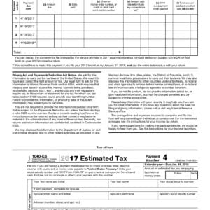 IRS Estimated Tax Voucher