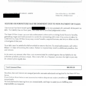 A fake letter from an IRS Revenue Officer